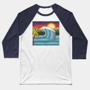 Ocean sunset landscape Baseball T-Shirt